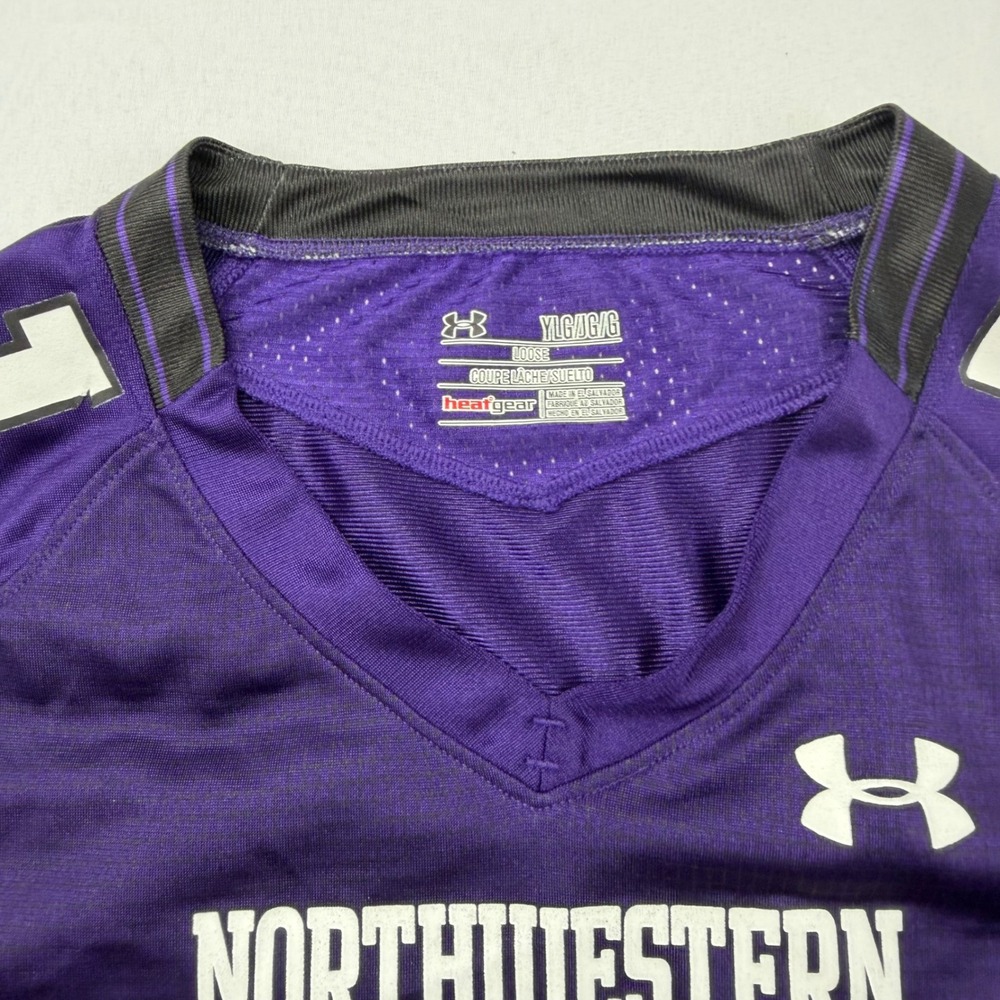 Under Armour Football Jersey Kids Youth Large Purple Northwestern Wildcats #21 - Picture 3 of 10